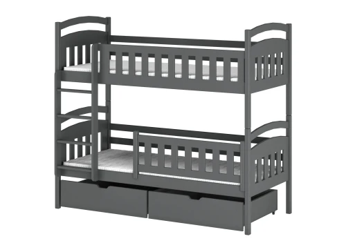 IGNAŚ 80x180 graphite lit superposé Lano Meubles