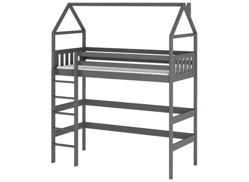 GLORIA 80x160 graphite lit enfant simple mezzanine Lano Meubles