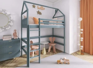 GLORIA 90x190 gris lit enfant simple mezzanine Lano Meubles