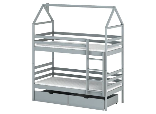 ALEX 80x190 gris lit superposé Lano Meubles