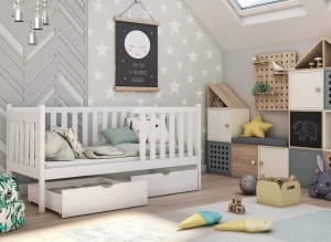 ALICJA 90x180 blanc lit enfant simple Lano Meubles