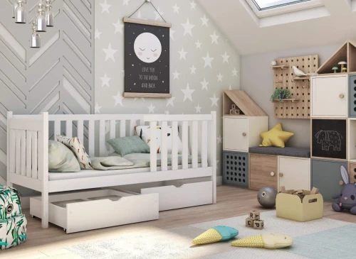 ALICJA 90x200 blanc lit enfant simple Lano Meubles