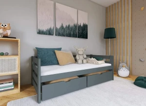 ERGO 80x170 graphite lit enfant simple Lano Meubles