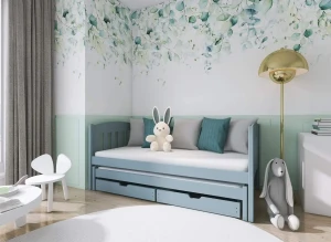 AMELKA 90x180 gris lit gigogne Lano Meubles