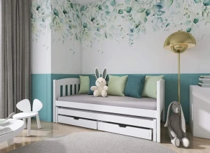 AMELKA 90x190 blanc lit gigogne Lano Meubles