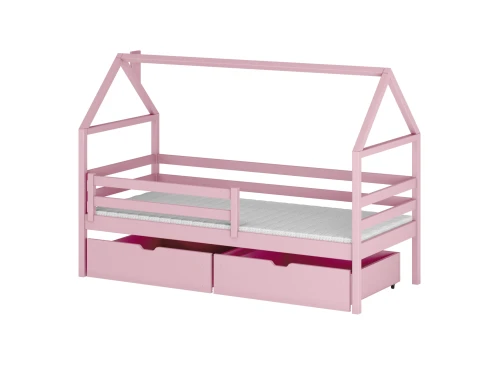ARON 80x200 rose lit cabane enfant Lano Meubles