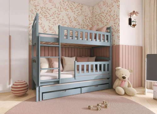 BLANKA 80x180 gris lit superposé Lano Meubles