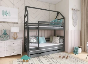 DALIA 90x200 graphite lit superposé maison Lano Meubles