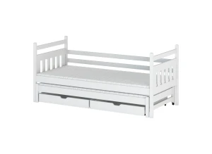 DANIEL 80x190 blanc lit gigogne Lano Meubles