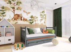 DANIEL 80x190 graphite lit gigogne Lano Meubles