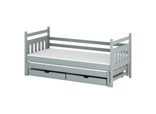 DANIEL 90x190 gris lit gigogne Lano Meubles