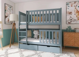 DAWID 90x200 gris lit superposé Lano Meubles