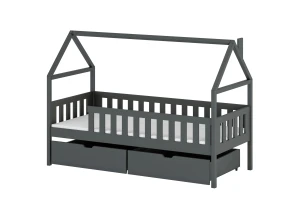 DOMI 80x190 graphite lit enfant simple Lano Meubles