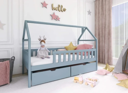 DOMI 80x190 gris lit enfant simple Lano Meubles