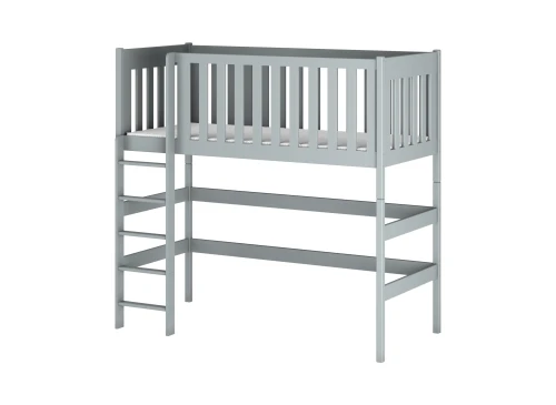 LAURA 80x180 gris lit enfant simple mezzanine Lano Meubles