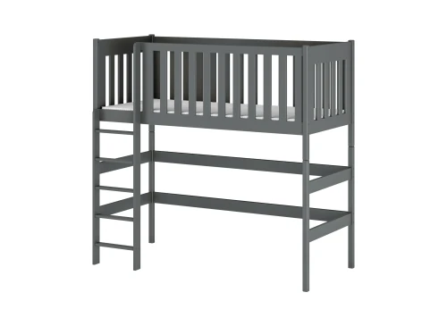 LAURA 80x200 graphite lit enfant simple mezzanine Lano Meubles