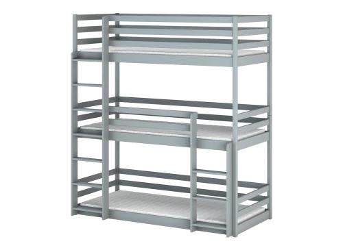 TED 90x190 gris lit superposé Lano Meubles