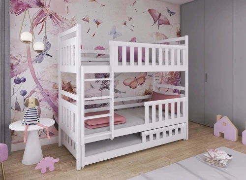 OLIWIA 90x200 blanc lit superposé Lano Meubles