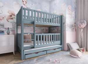 AGATHA 80x180 gris lit superposé Lano Meubles