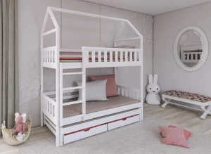 IGA 80x190 blanc lit superposé maison Lano Meubles