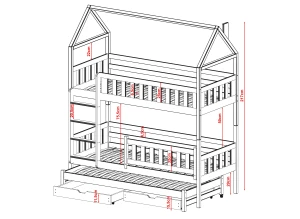 IGA 80x190 rose lit superposé maison Lano Meubles