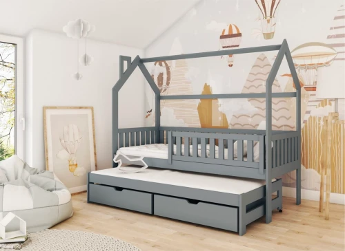 MONKEY 90x190 graphite lit enfant maison Lano Meubles