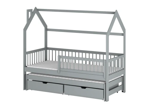 PAPI 90x200 gris lit enfant maison Lano Meubles