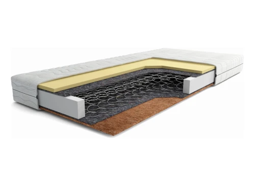 POLLO 80x150 matelas à ressorts Bonnell thermoélastique 14 cm mi-ferme avec insert en coco Lano Meubles