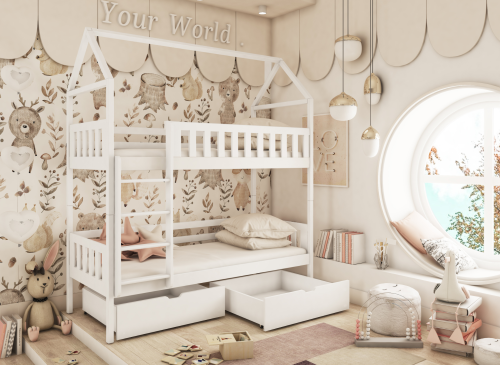 GAJA 80x170 blanc lit superposé Lano Meubles