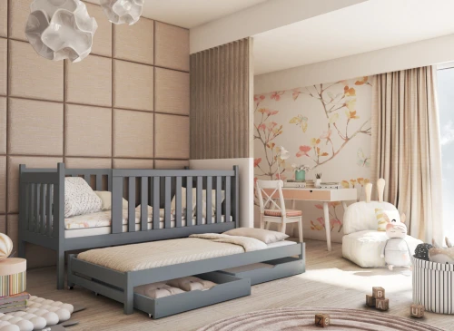 KAJA 90x180 gris lit gigogne Lano Meubles