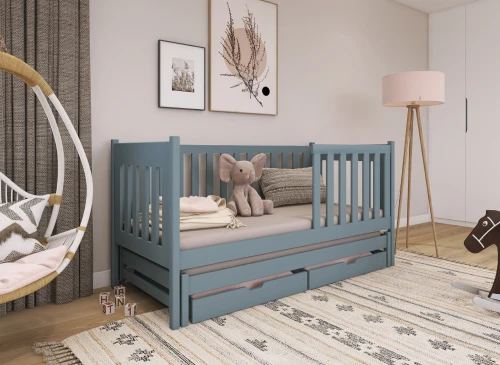 KAJA 80x180 gris lit gigogne Lano Meubles