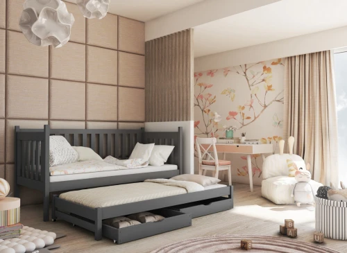 KAJA 80x180 graphite lit gigogne Lano Meubles