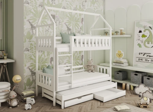 IGA 90x200 blanc lit superposé maison Lano Meubles