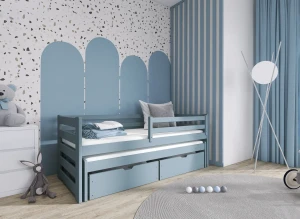 SENSO 90x190 gris lit gigogne Lano Meubles