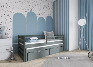 SENSO 90x200 graphite lit gigogne Lano Meubles