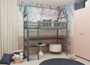 OTYLIA 90x180 graphite lit enfant simple mezzanine Lano Meubles