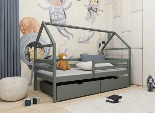 ARON 90x200 graphite lit cabane enfant Lano Meubles