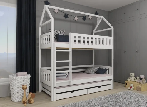 IGA 90x200 blanc lit superposé maison Lano Meubles