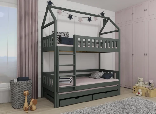 IGA 80x180 graphite lit superposé maison Lano Meubles