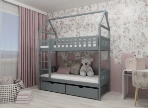 GAJA 80x170 gris lit superposé Lano Meubles