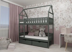 GAJA 90x190 graphite lit superposé Lano Meubles