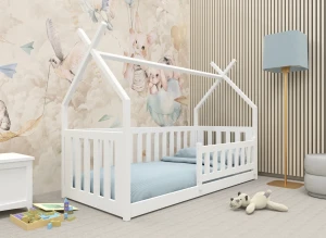 BOGUŚ 80x200 bleu tipi lit Montessori au sol pour enfants Lano Meubles