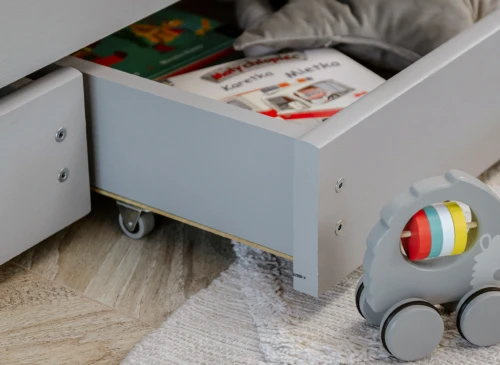 KAJA 80x190 gris lit gigogne Lano Meubles