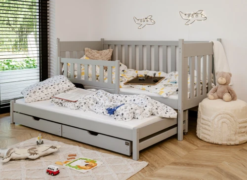 KAJA 80x190 gris lit gigogne Lano Meubles