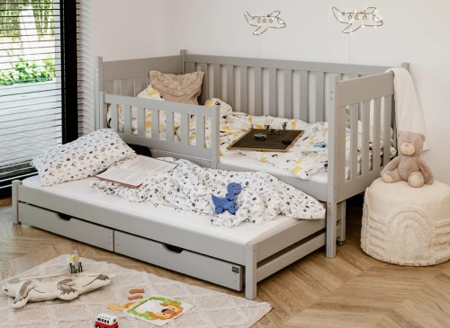 KAJA 80x190 gris lit gigogne Lano Meubles