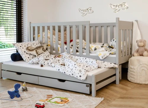 KAJA 90x180 gris lit gigogne Lano Meubles