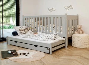 KAJA 90x180 gris lit gigogne Lano Meubles