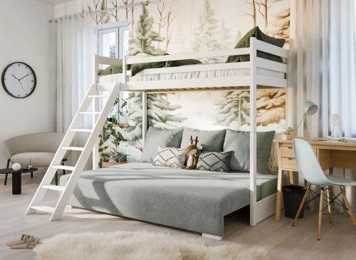 SOFINO 90x200/140x200 graphite lit mezzanine avec canapé-lit en tissu gris zoom 15 sage Lano Meubles