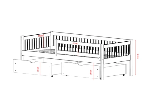 EDI 80x190 pin lit enfant simple Lano Meubles