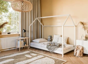 LUCKY 80x160 blanc lit Montessori au sol pour enfants maison  Lano Meubles